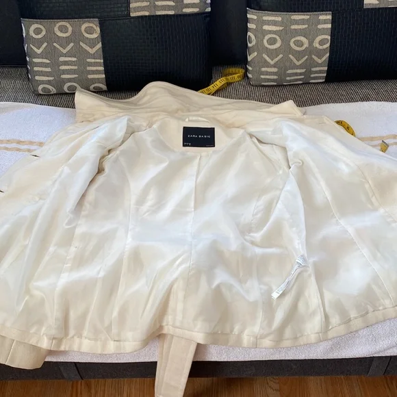 Zara Cream Wool Coat - Picture 10 of 10